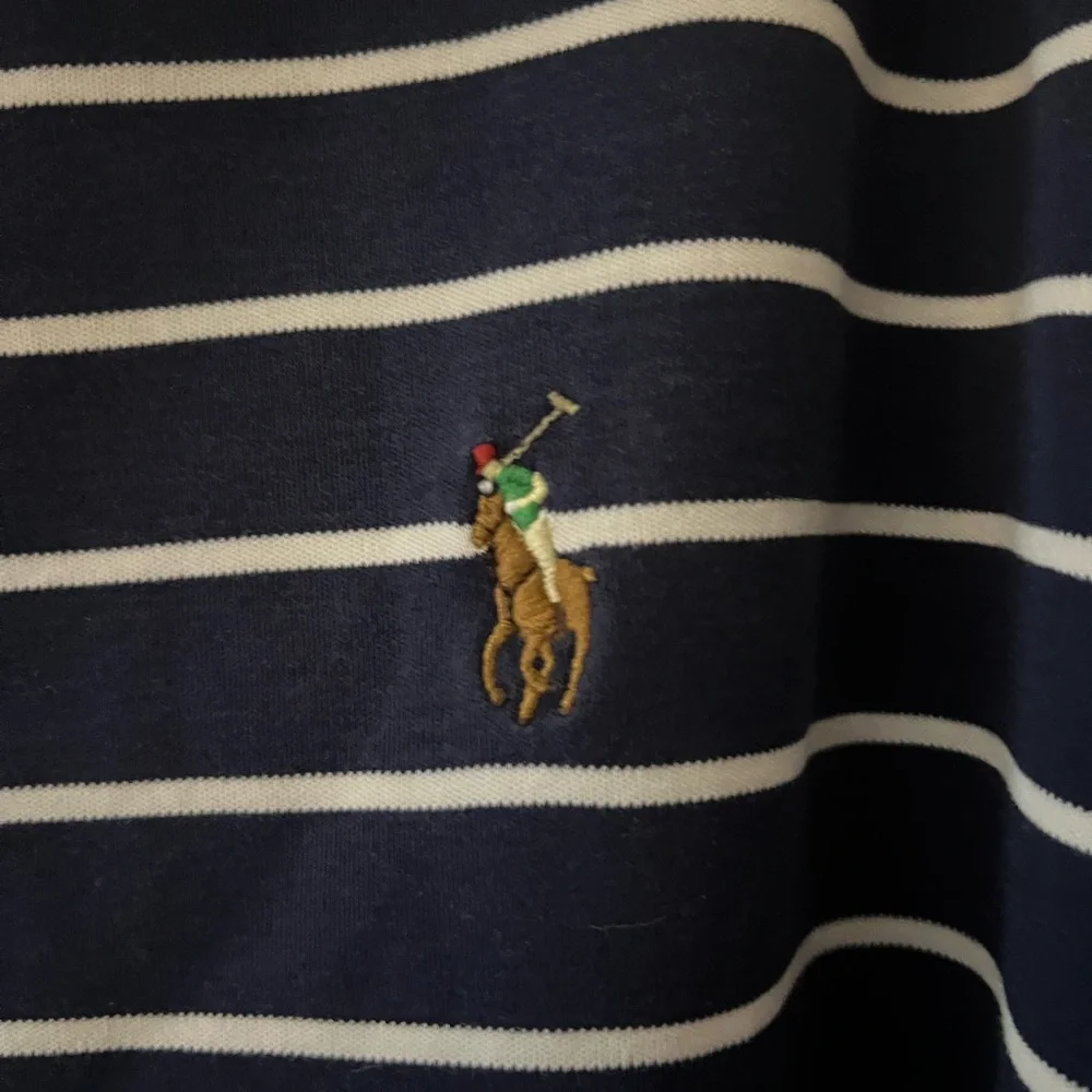 Polo Ralph Lauren Polo Shirt Mens Big & Tall 4XB Navy/White Striped Short Sleeve